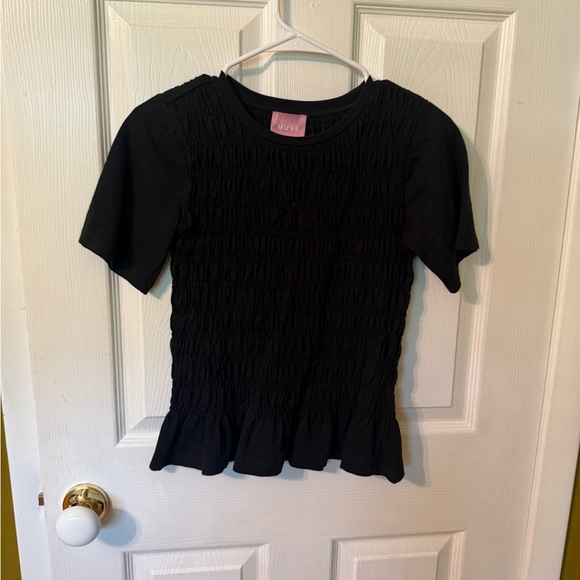 Muse Black Ruffled Top - Picture 1 of 6